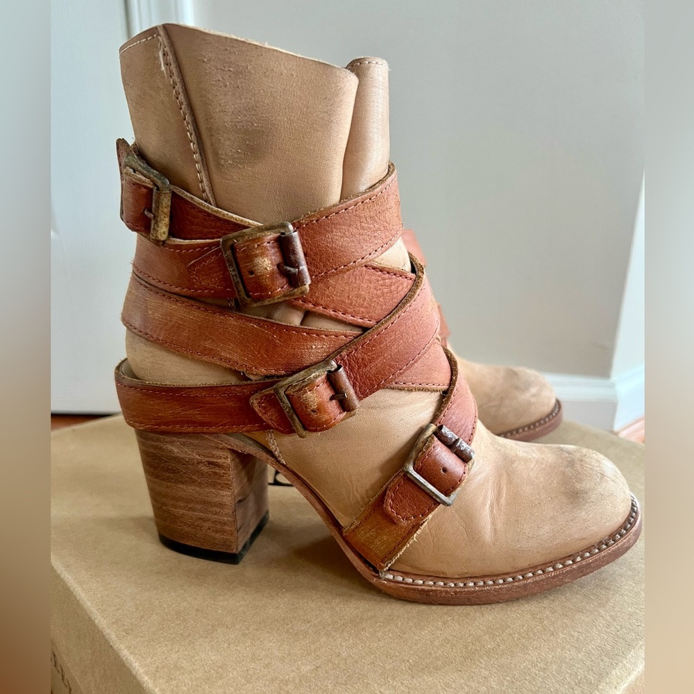 Freebird by Steven “Hustle” Strappy Buckle Distressed Boot